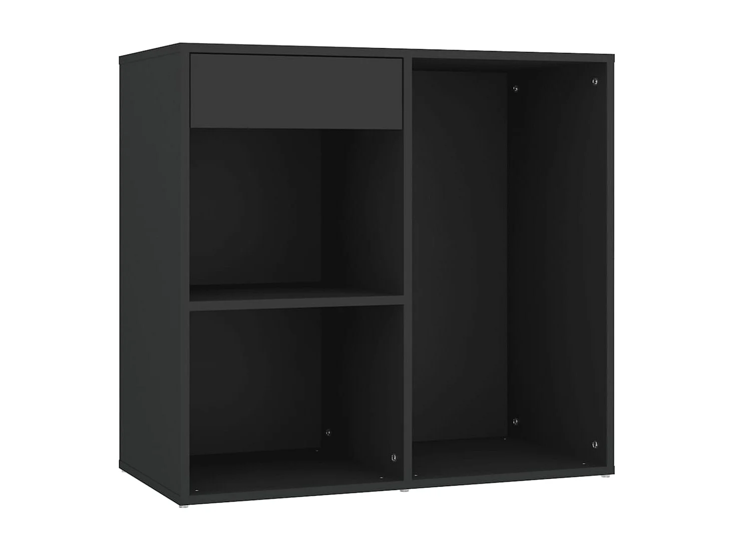 Coiffeuse à LED avec armoire noir bois d'ingénierie