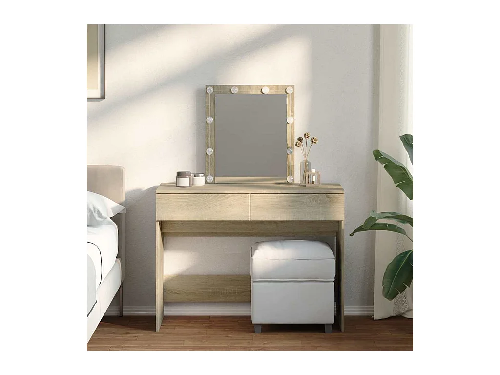 Coiffeuse avec LED chêne sonoma 100x40x130 cm