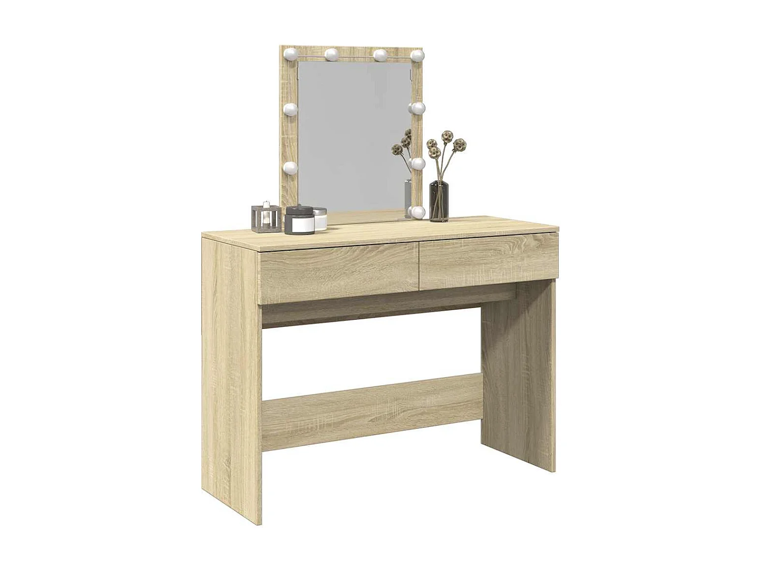 Kaptafel met LED-verlichting 100x40x130 cm sonoma eikenkleurig