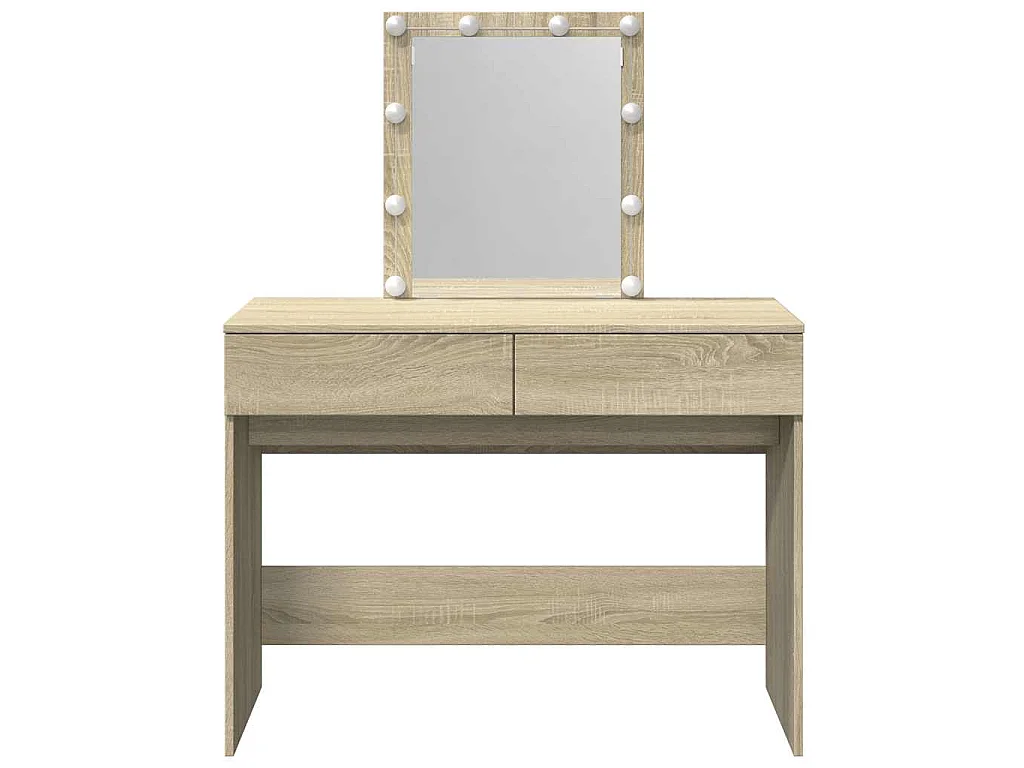 Schminktisch mit LED-Beleuchtung Sonoma-Eiche 100x40x130 cm
