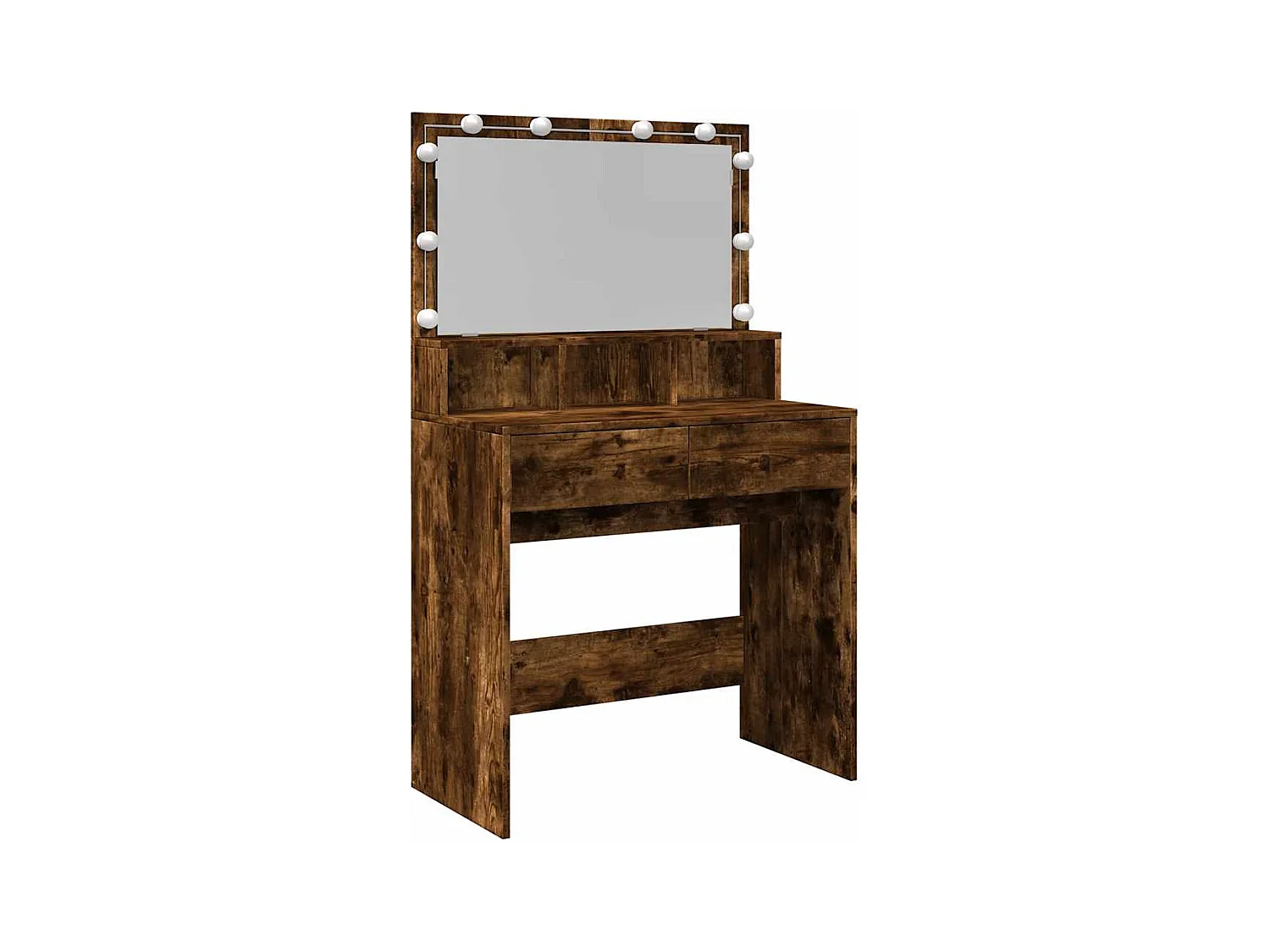 Coiffeuse avec LED chêne fumé 80x41x134,5 cm