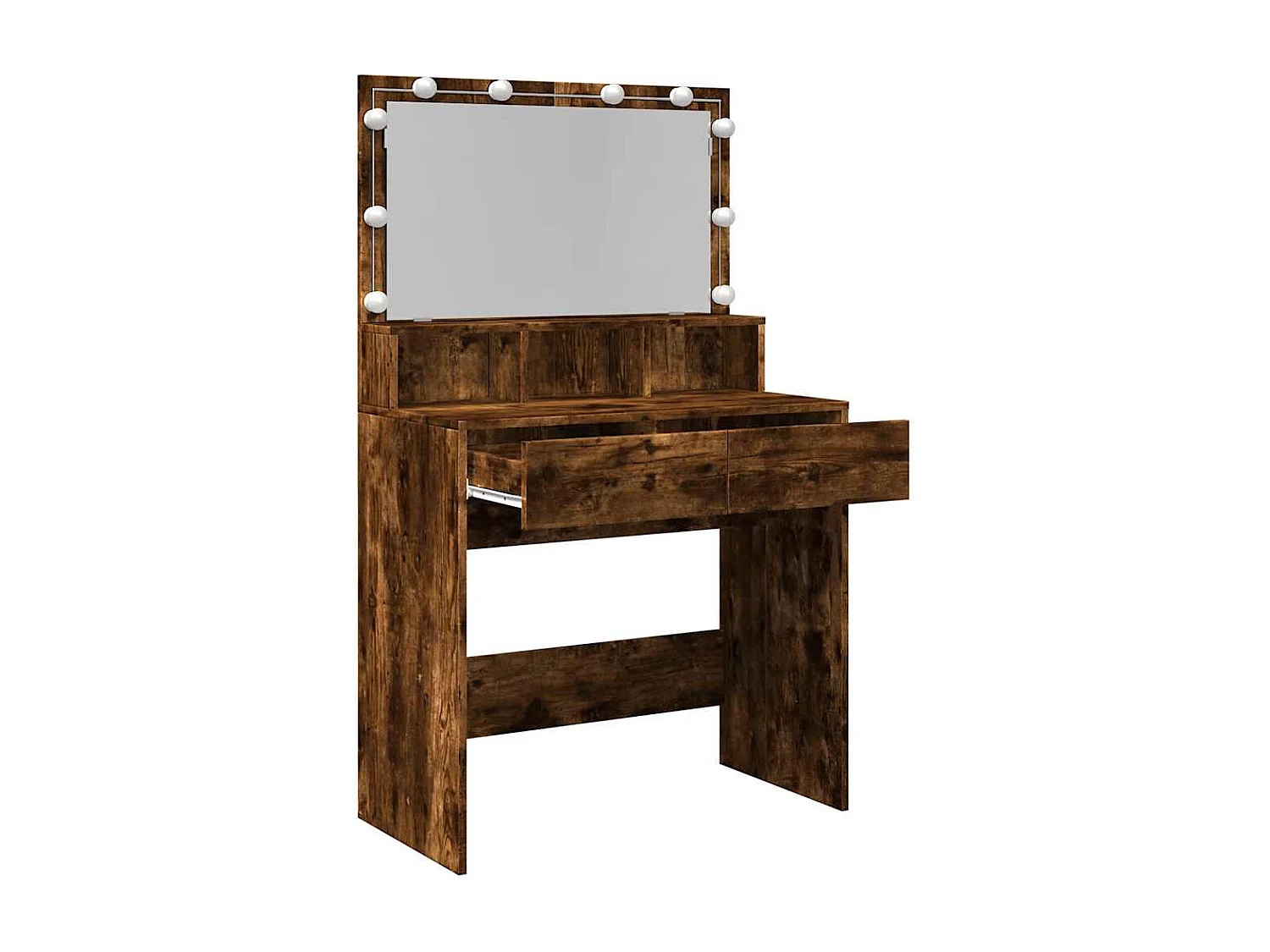 Coiffeuse avec LED chêne fumé 80x41x134,5 cm