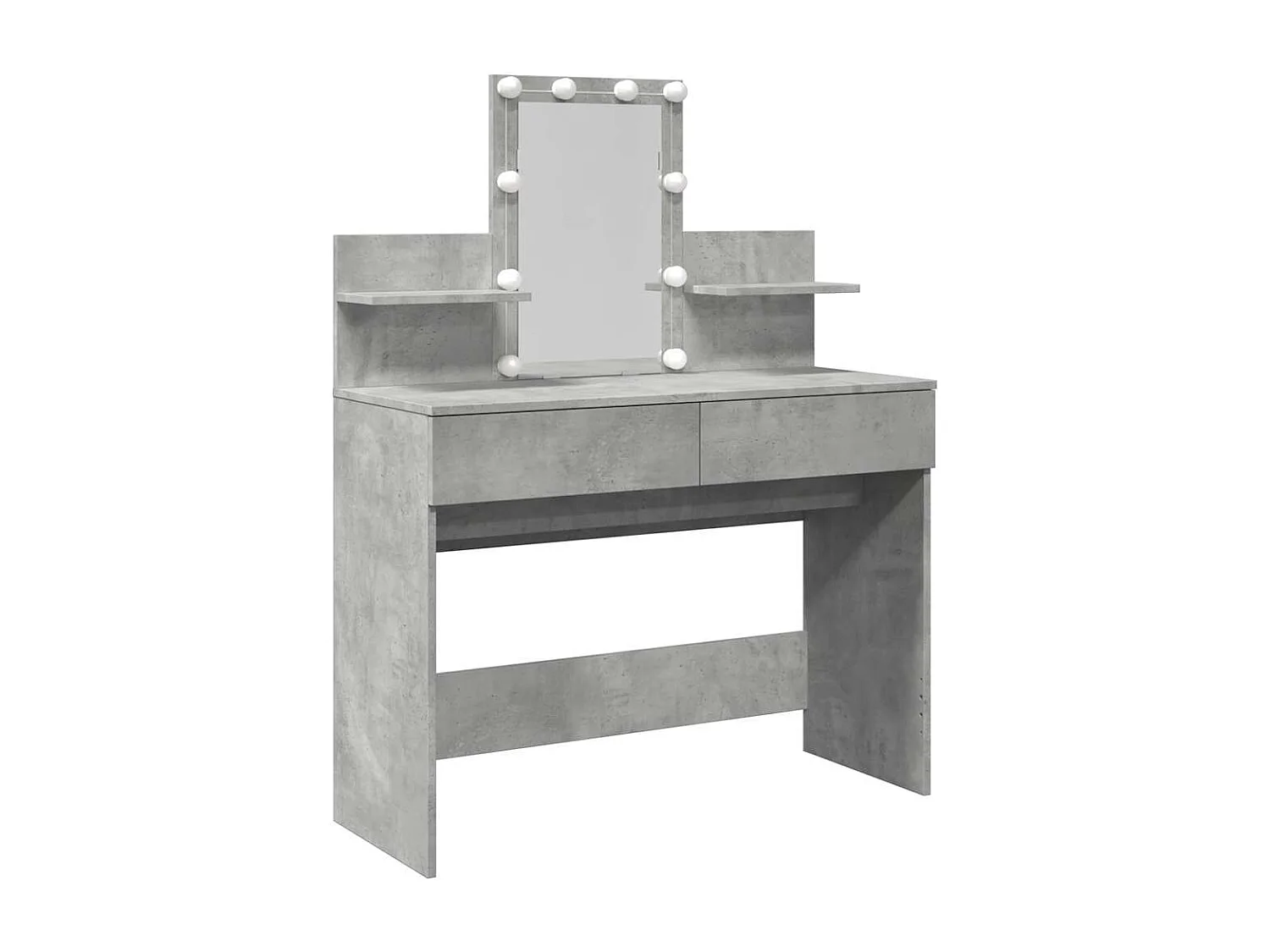 Schminktisch mit LED-Beleuchtung Betongrau 100x40x130 cm