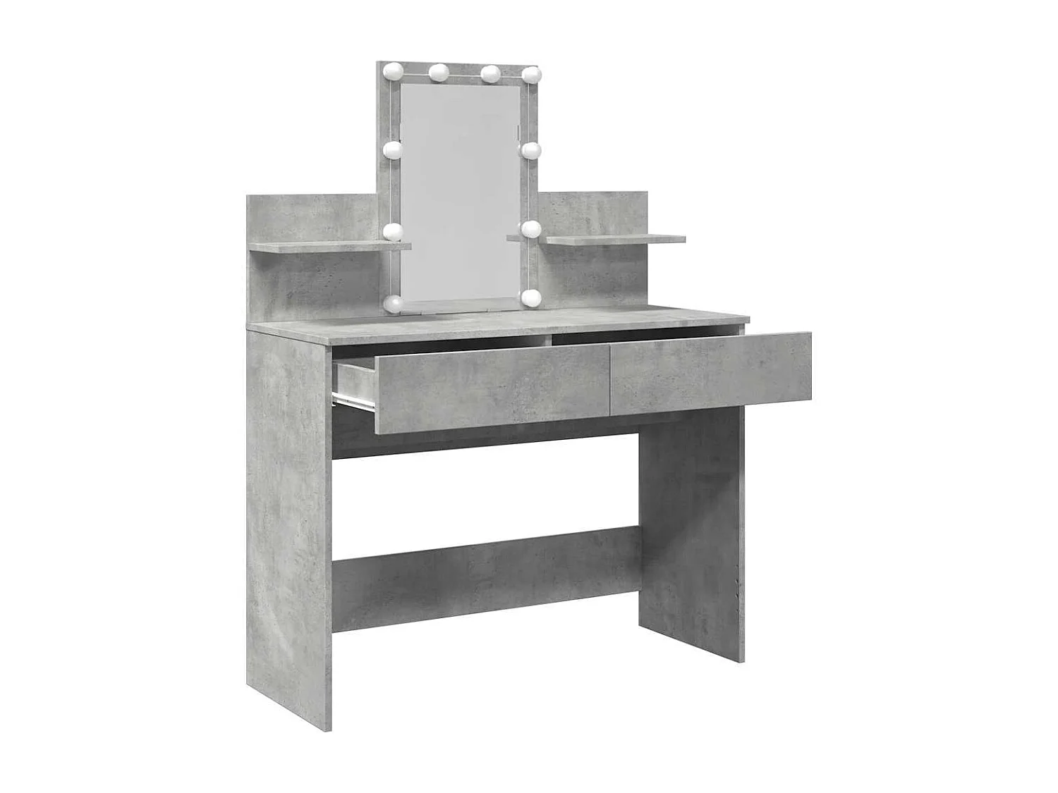 Schminktisch mit LED-Beleuchtung Betongrau 100x40x130 cm