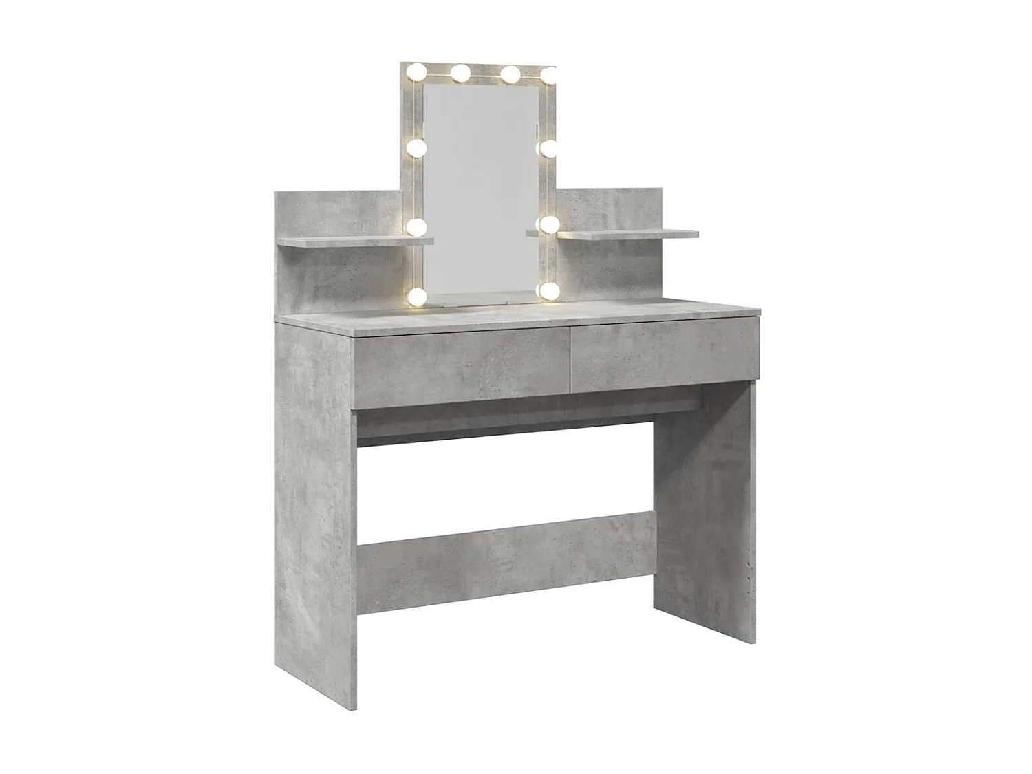 Schminktisch mit LED-Beleuchtung Betongrau 100x40x130 cm