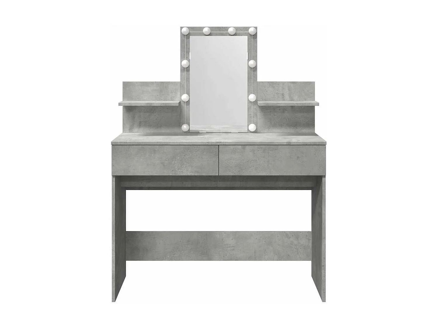 Coiffeuse avec LED gris béton 100x40x130 cm