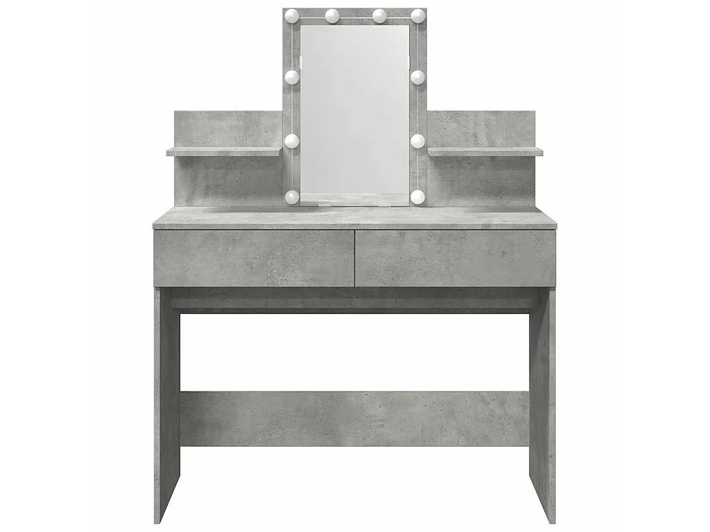 Coiffeuse avec LED gris béton 100x40x130 cm