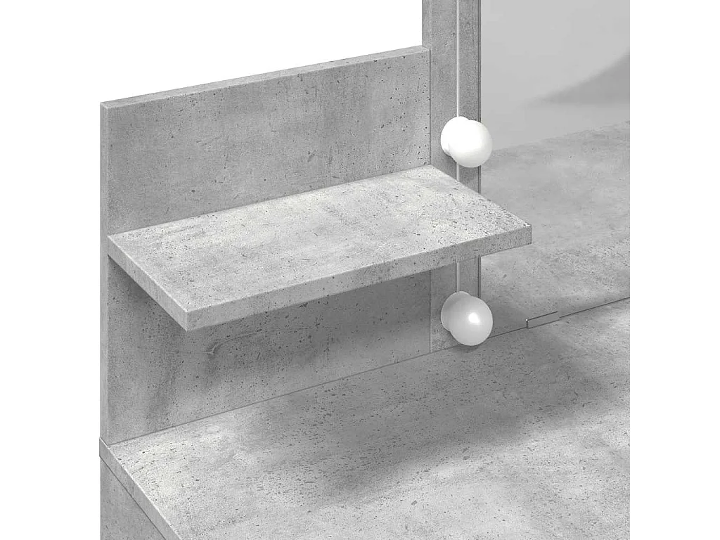 Tocador con luces LED gris hormigón 100x40x130 cm