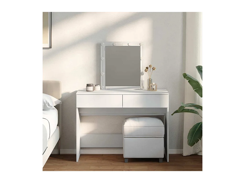 Coiffeuse avec LED blanc 100x40x130 cm