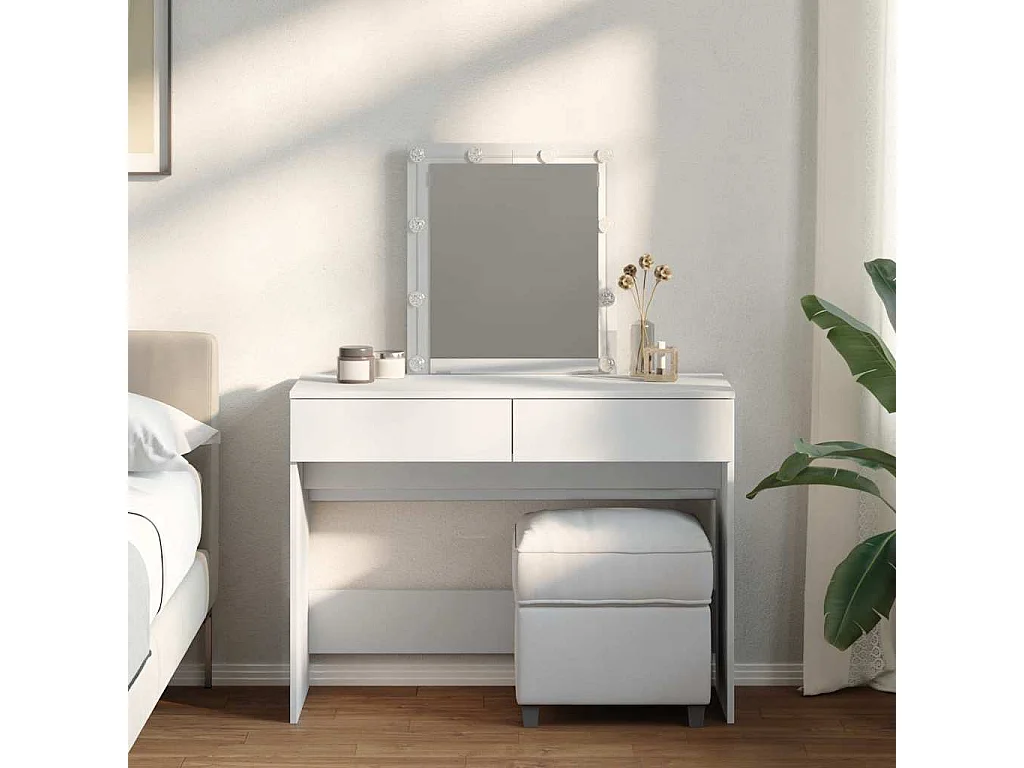 Kaptafel met LED 100x40x130 cm wit