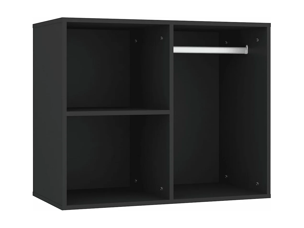 Coiffeuse à LED avec armoires noir bois d'ingénierie