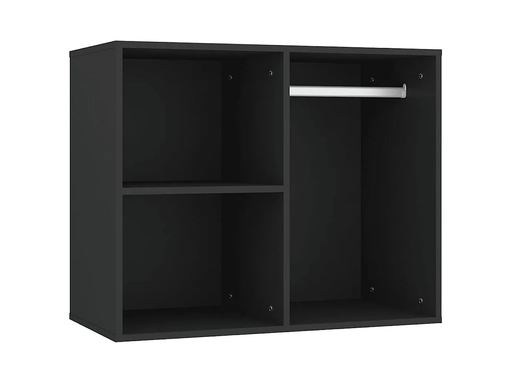 Kaptafel met kastjes LED bewerkt hout zwart