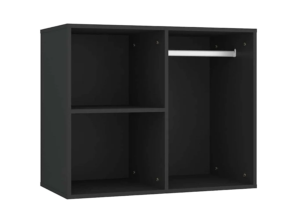 Tocador con LED y armarios madera contrachapada negro