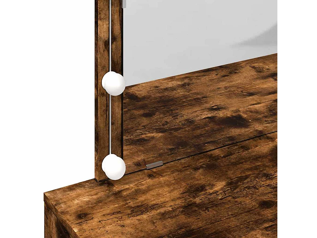 Schminktisch mit LED-Beleuchtung Räuchereiche 100x40x120 cm