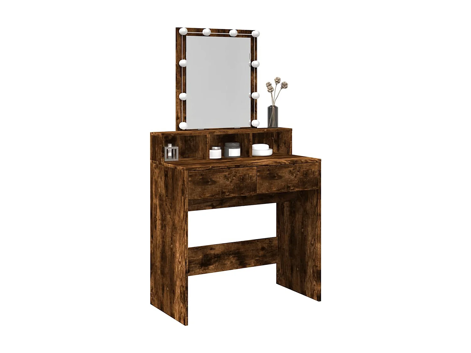 Kaptafel met LED 80x41x144,5 cm gerookt eikenkleurig