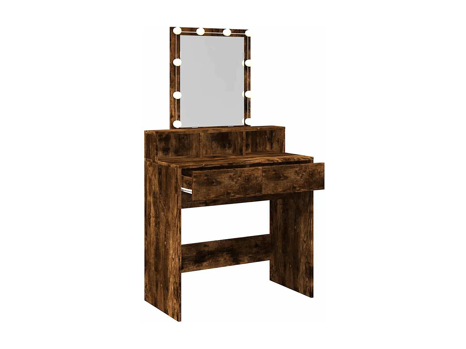 Kaptafel met LED 80x41x144,5 cm gerookt eikenkleurig