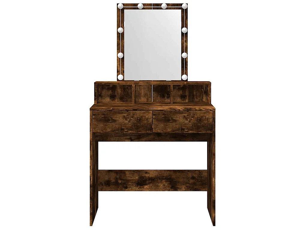 Coiffeuse avec LED chêne fumé 80x41x144,5 cm