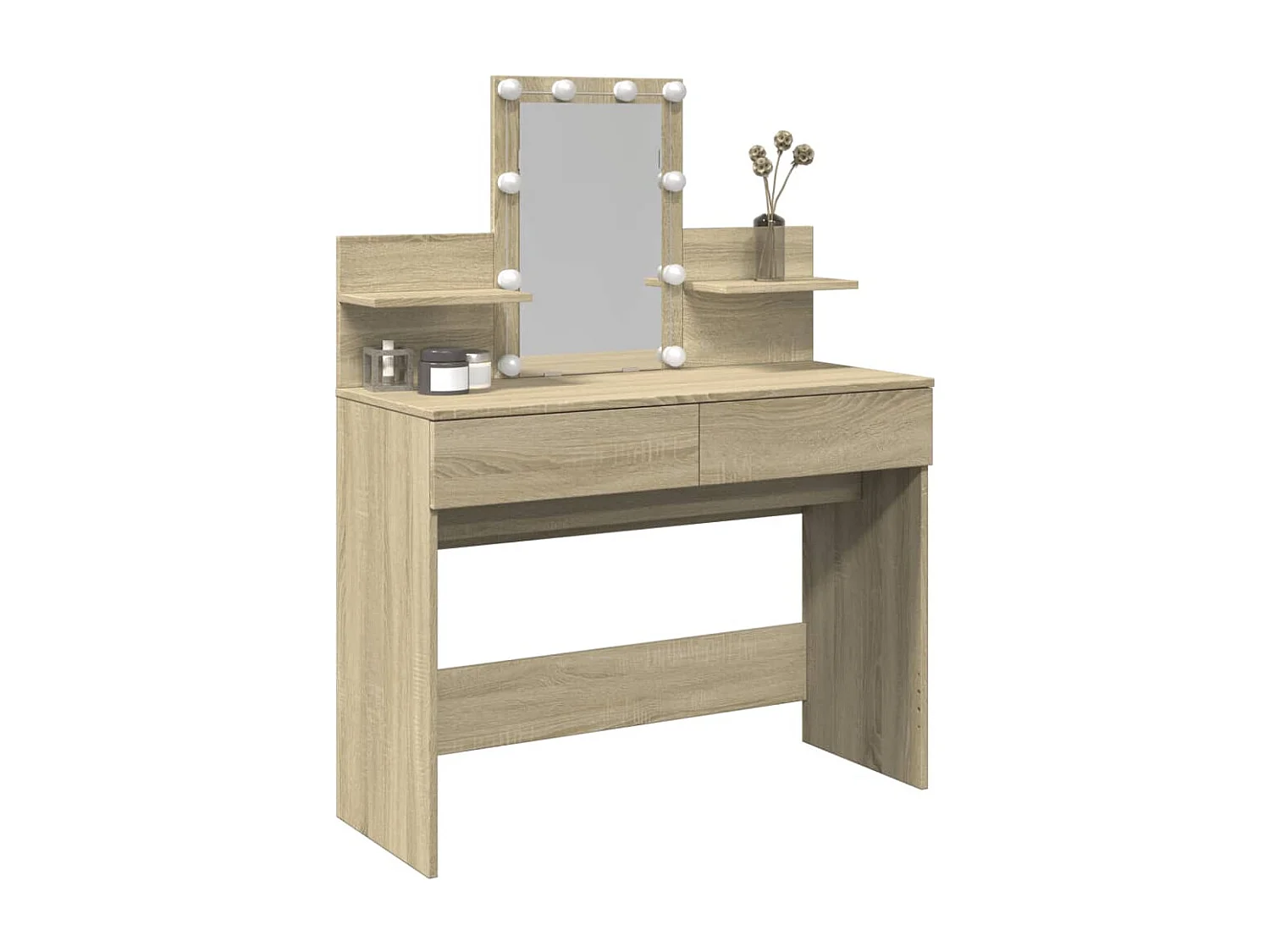 Kaptafel met LED-verlichting 100x40x130 cm sonoma eikenkleurig