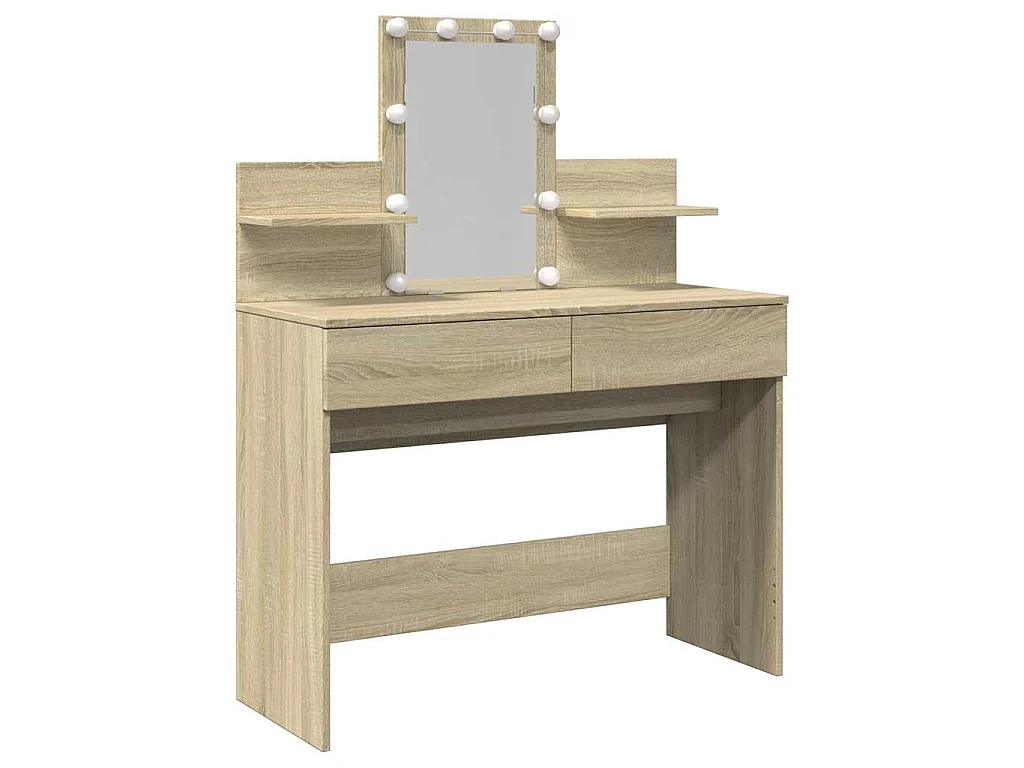 Coiffeuse avec LED chêne sonoma 100x40x130 cm