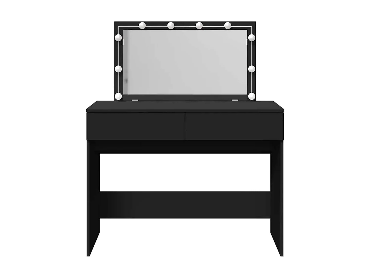 Schminktisch mit LED-Beleuchtung Schwarz 100x40x120 cm