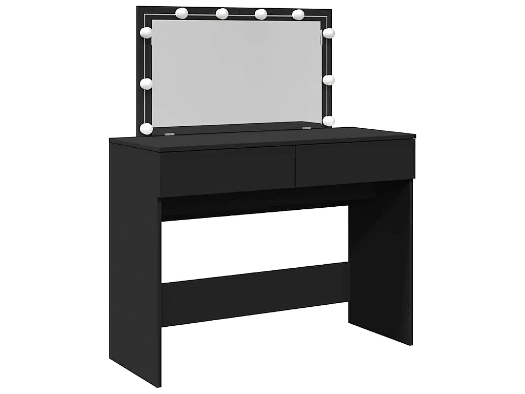 Coiffeuse avec LED noir 100x40x120 cm