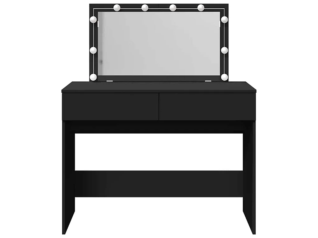 Coiffeuse avec LED noir 100x40x120 cm