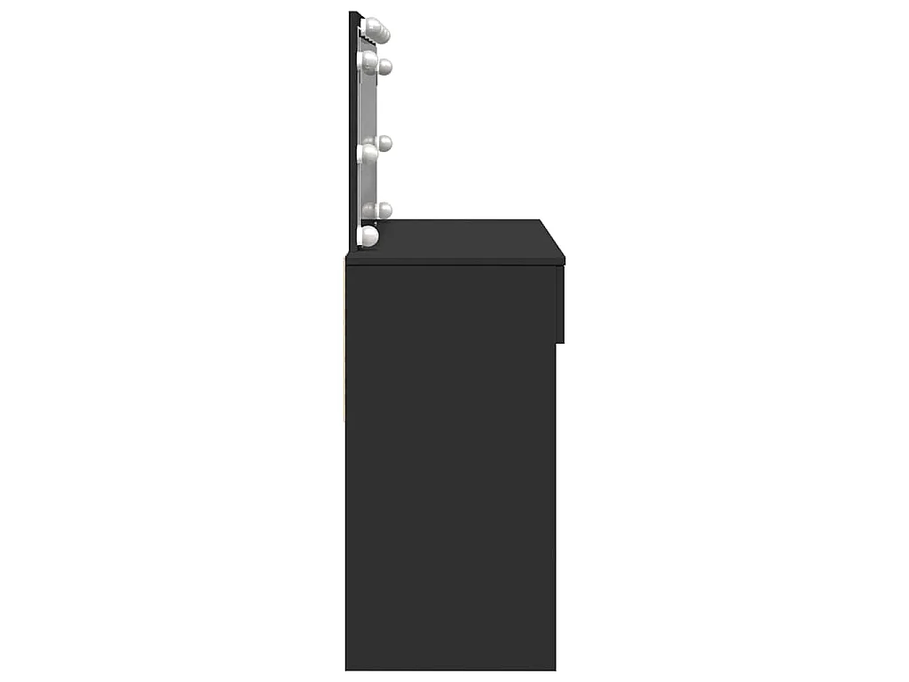 Coiffeuse avec LED noir 100x40x120 cm