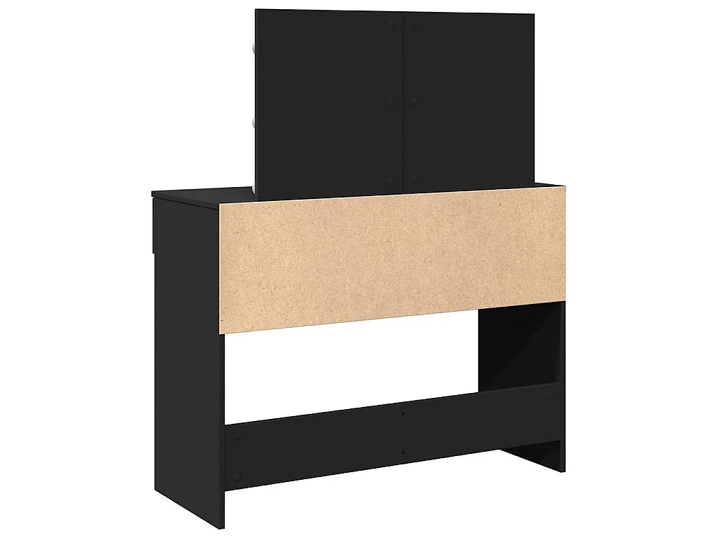 Coiffeuse avec LED noir 100x40x120 cm