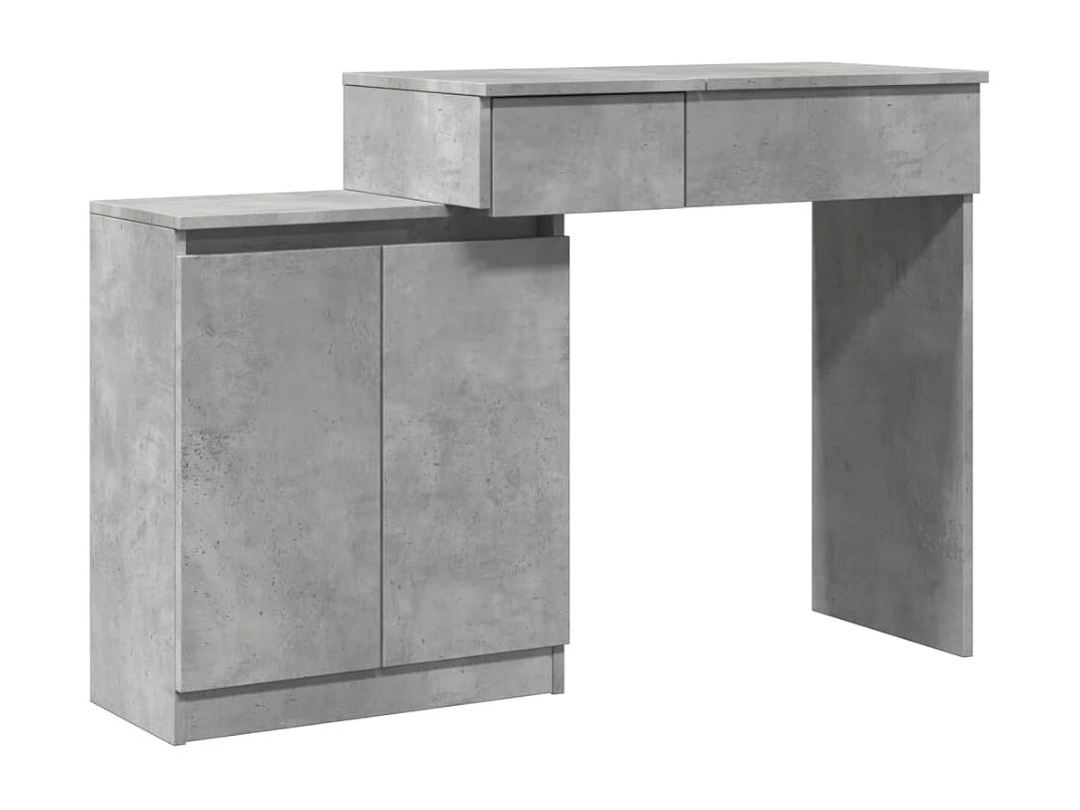 Schminktisch mit LED-Beleuchtung Betongrau 115x37x110,5 cm