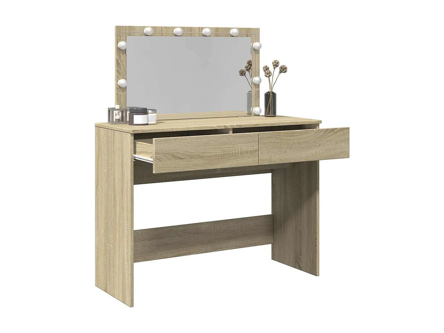 Coiffeuse avec LED chêne sonoma 100x40x120 cm