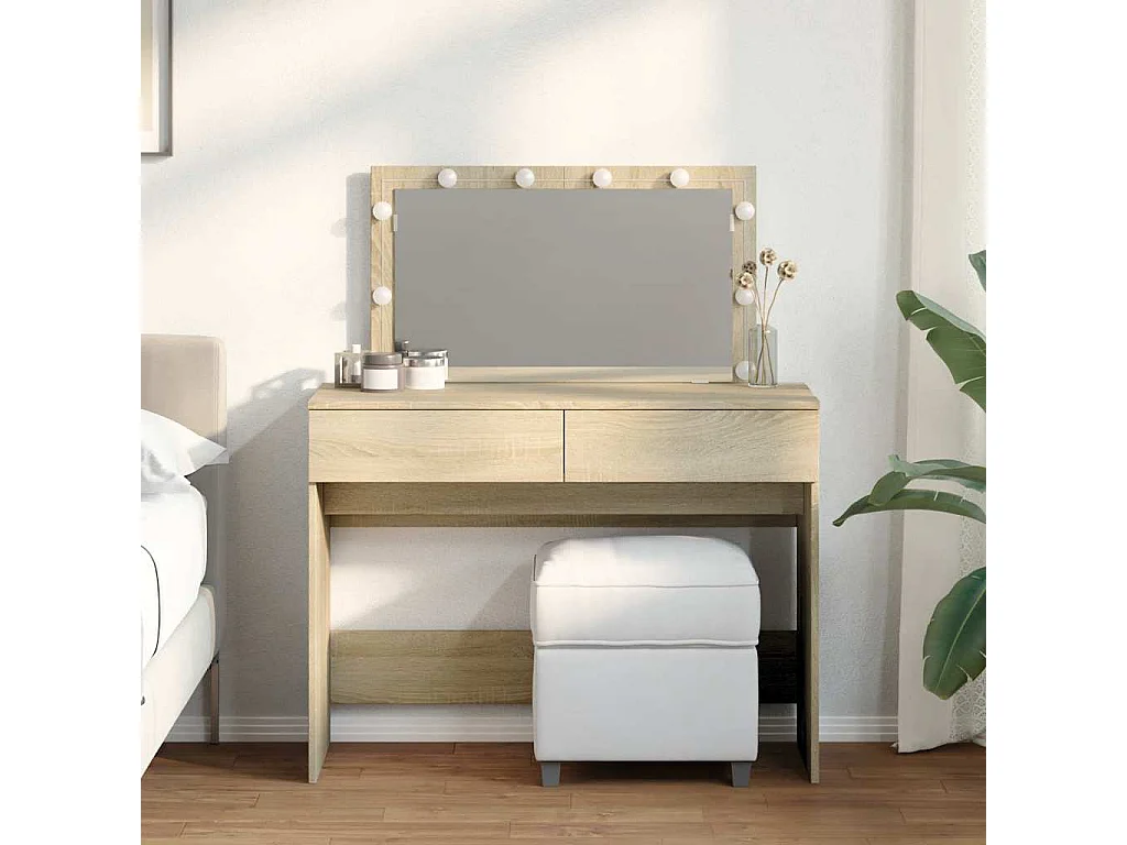 Toucador com LEDs 100x40x120 cm carvalho sonoma
