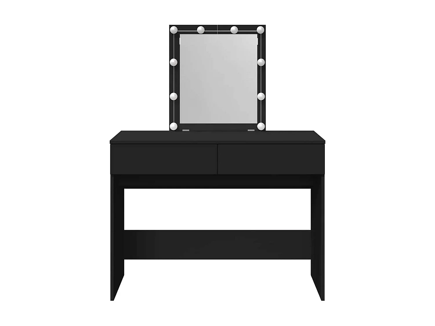 Tocador con luces LED negro 100x40x130 cm