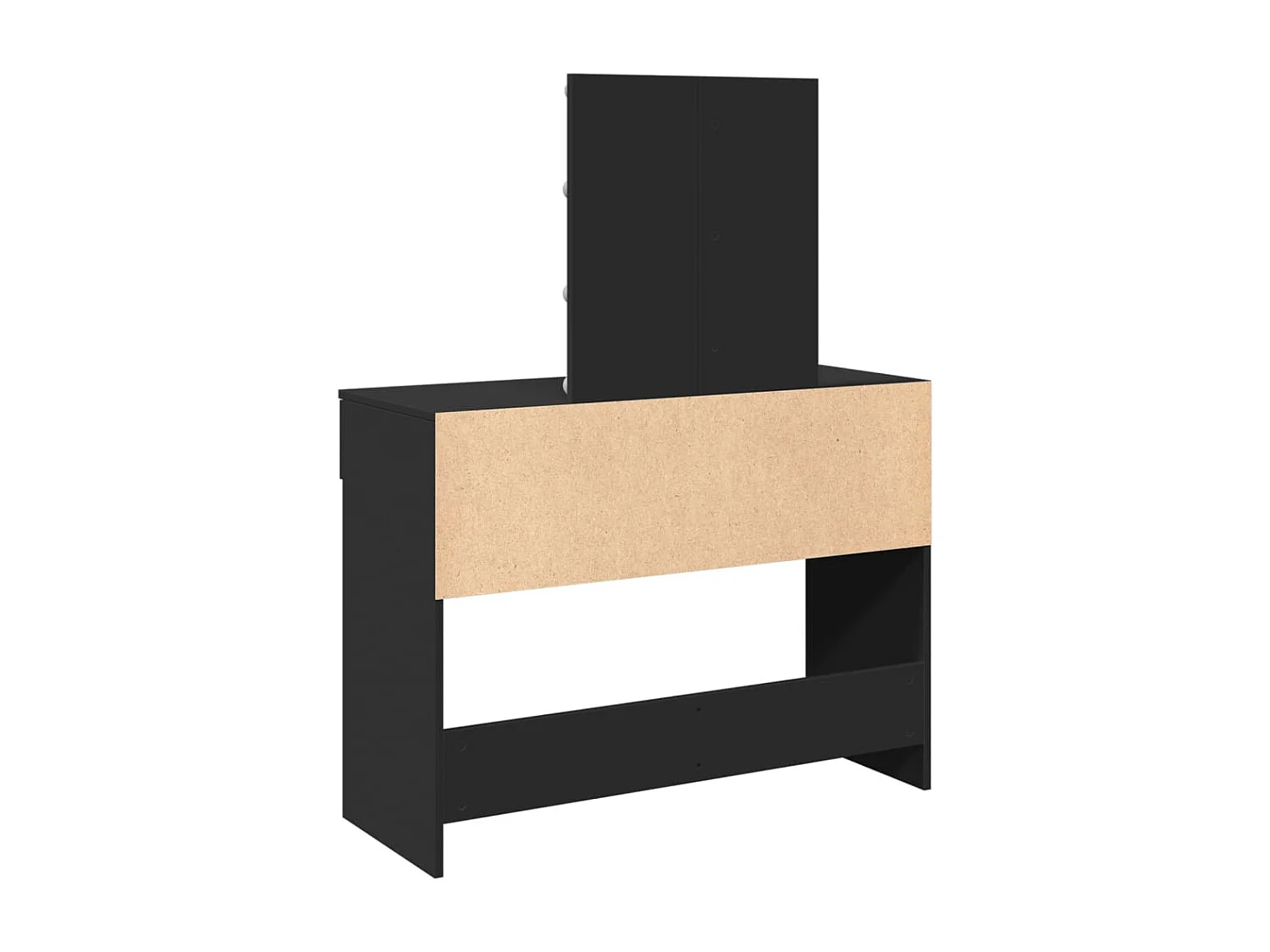 Tocador con luces LED negro 100x40x130 cm