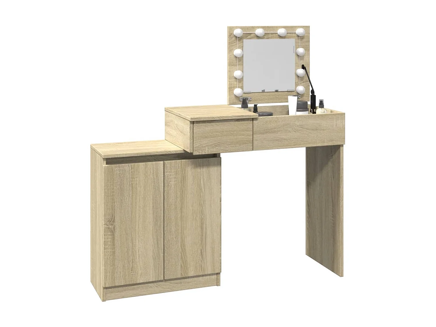 Toucador com LED 115x37x110,5 cm carvalho sonoma