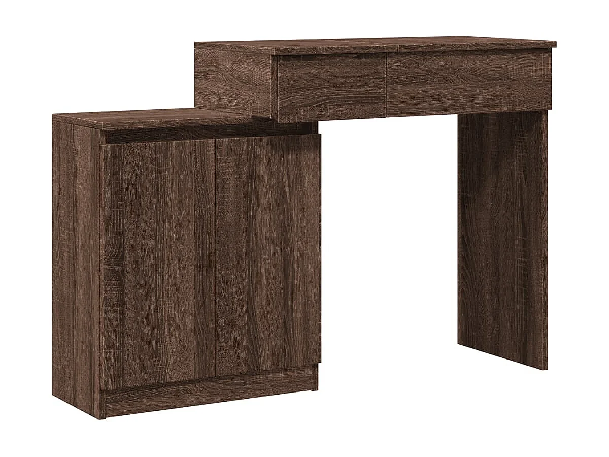 Coiffeuse avec LED chêne marron 115x37x110,5 cm