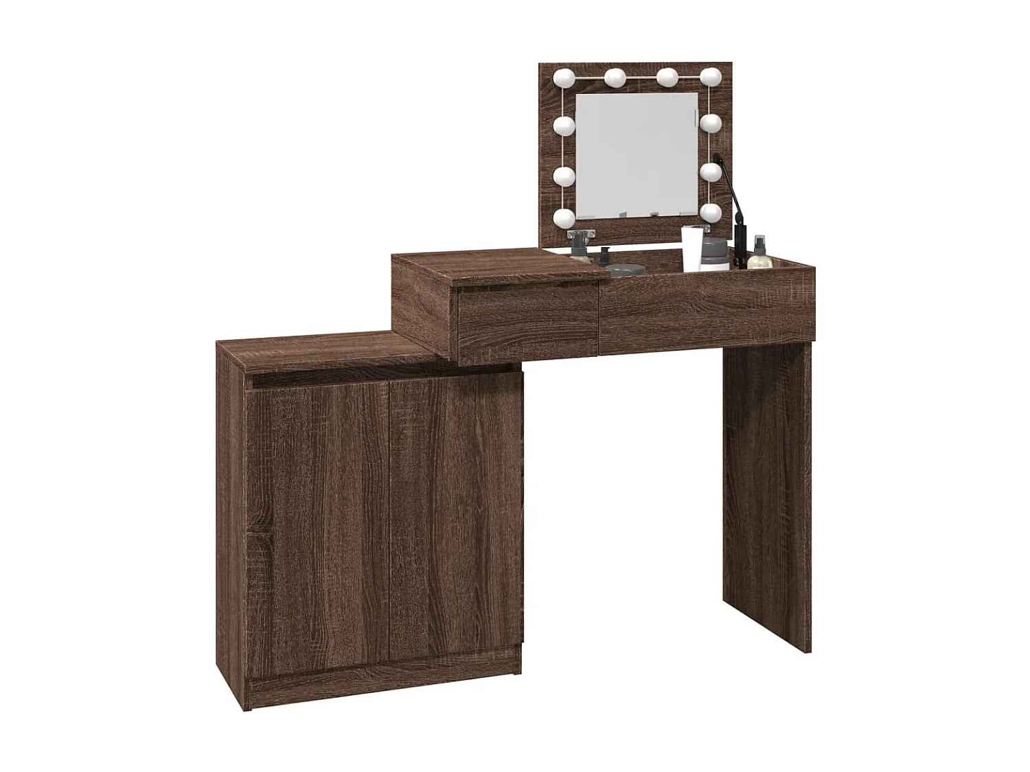 Coiffeuse avec LED chêne marron 115x37x110,5 cm