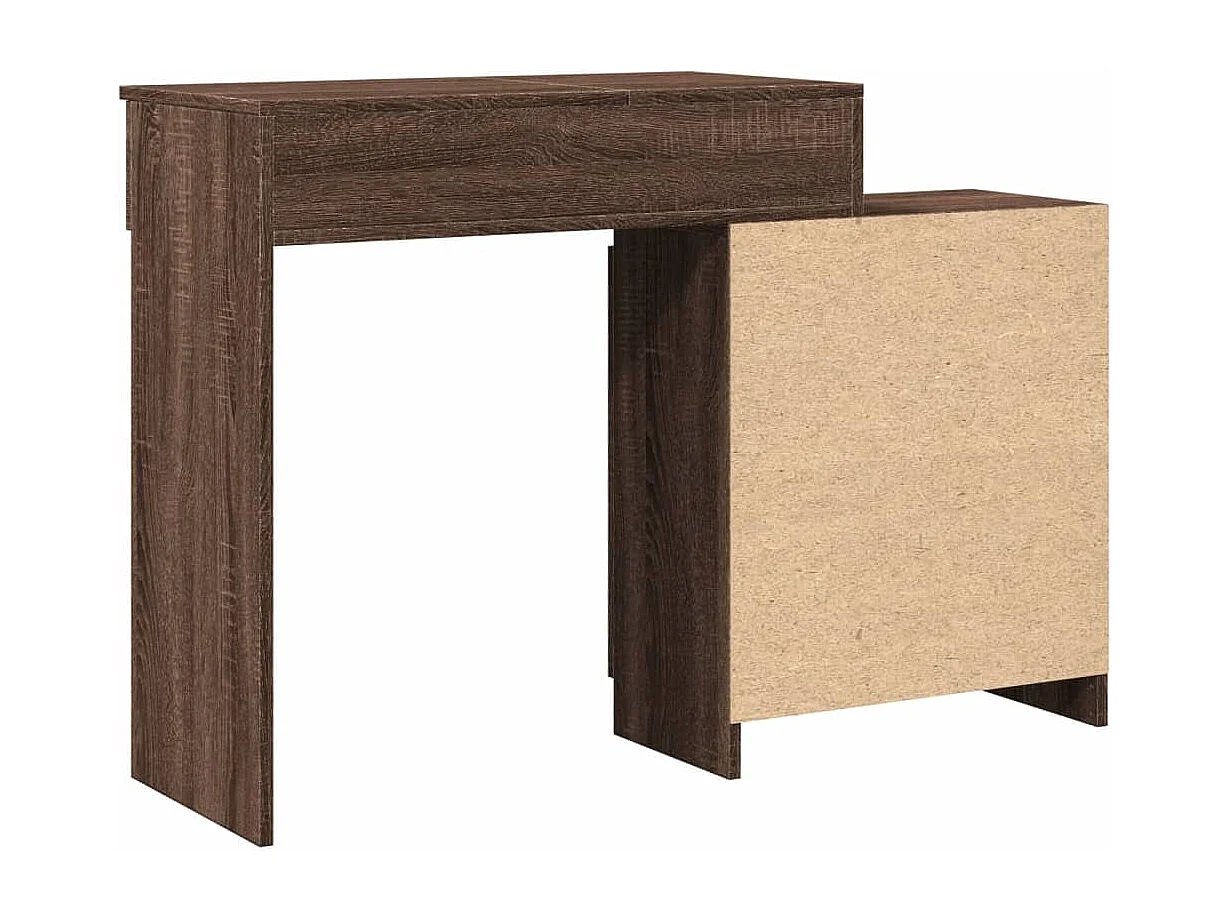 Coiffeuse avec LED chêne marron 115x37x110,5 cm