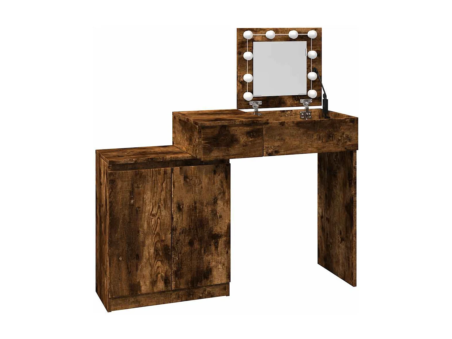 Toucador com LED 115x37x110,5 cm carvalho fumado