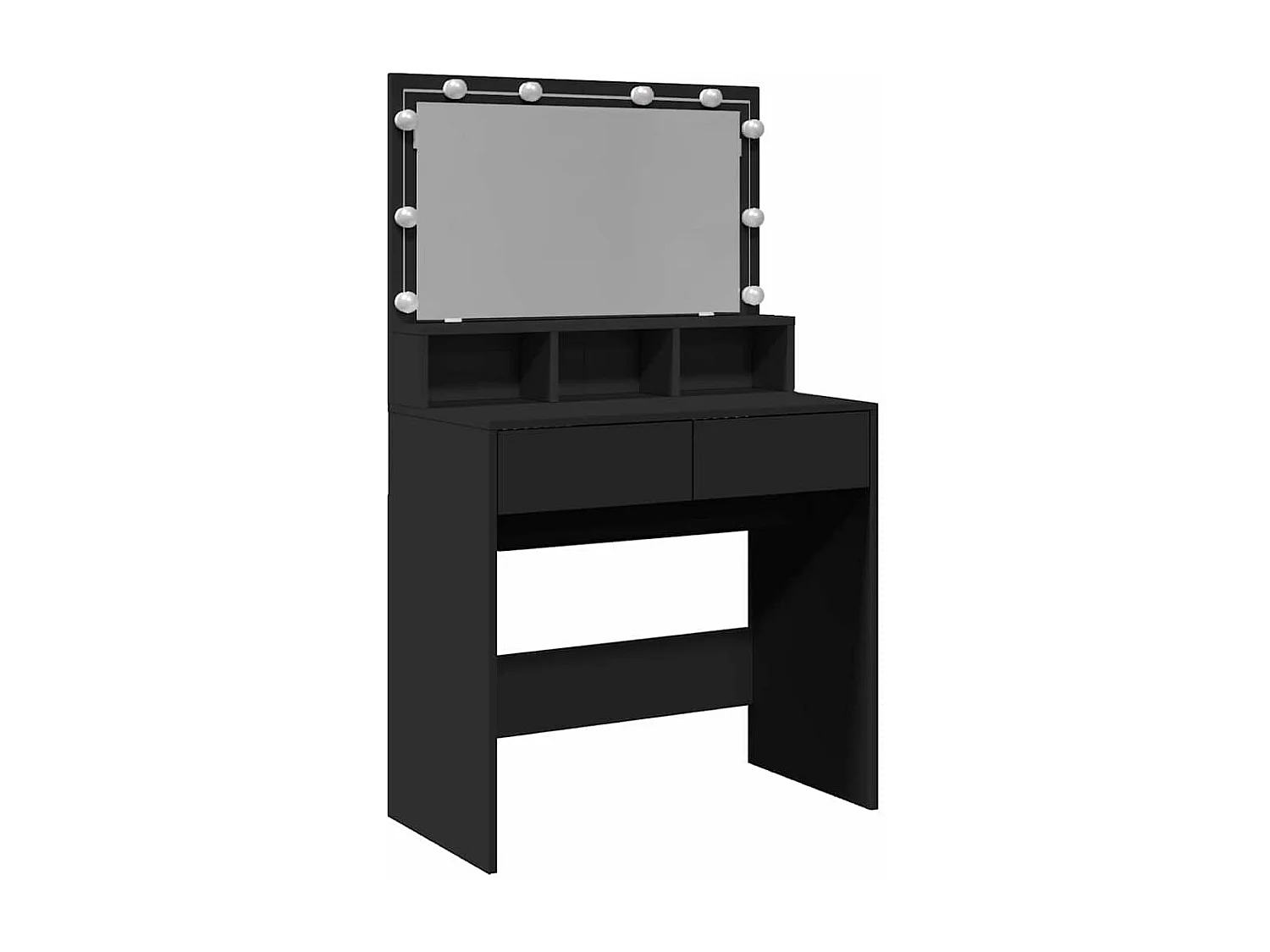Coiffeuse avec LED noir 80x41x134,5 cm