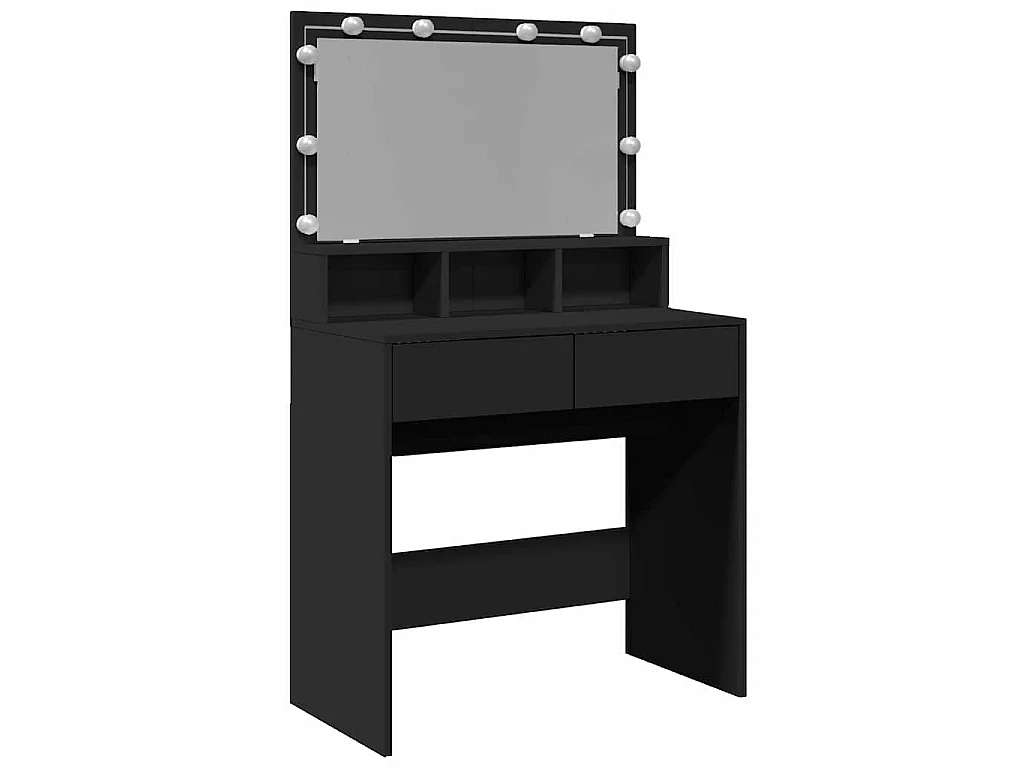 Toeletta con LED Nera 80x41x134,5 cm