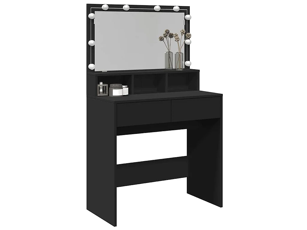 Toeletta con LED Nera 80x41x134,5 cm