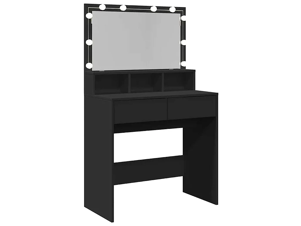 Toeletta con LED Nera 80x41x134,5 cm