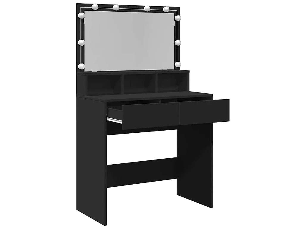 Toeletta con LED Nera 80x41x134,5 cm