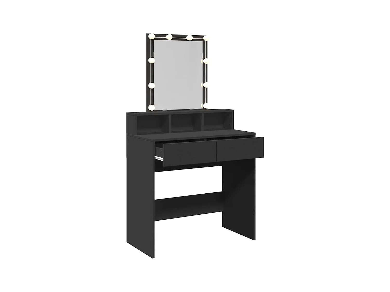 Coiffeuse avec LED noir 80x41x144,5 cm