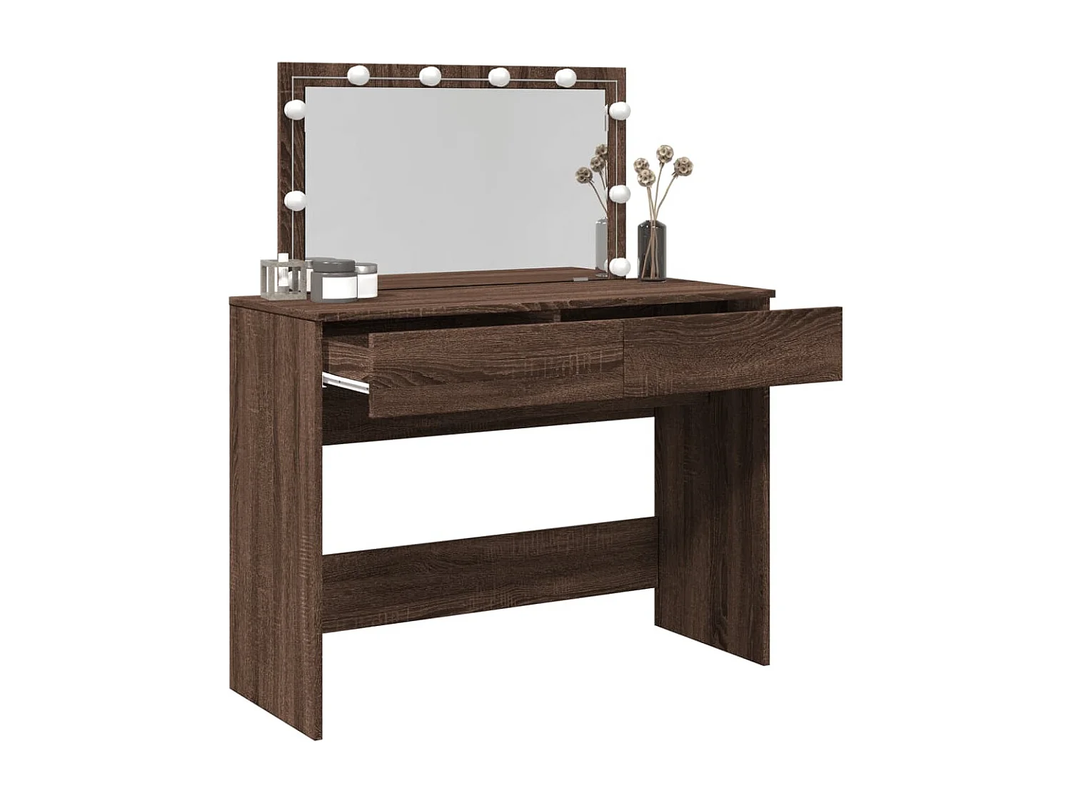 Toucador com LEDs 100x40x120 cm cor carvalho castanho