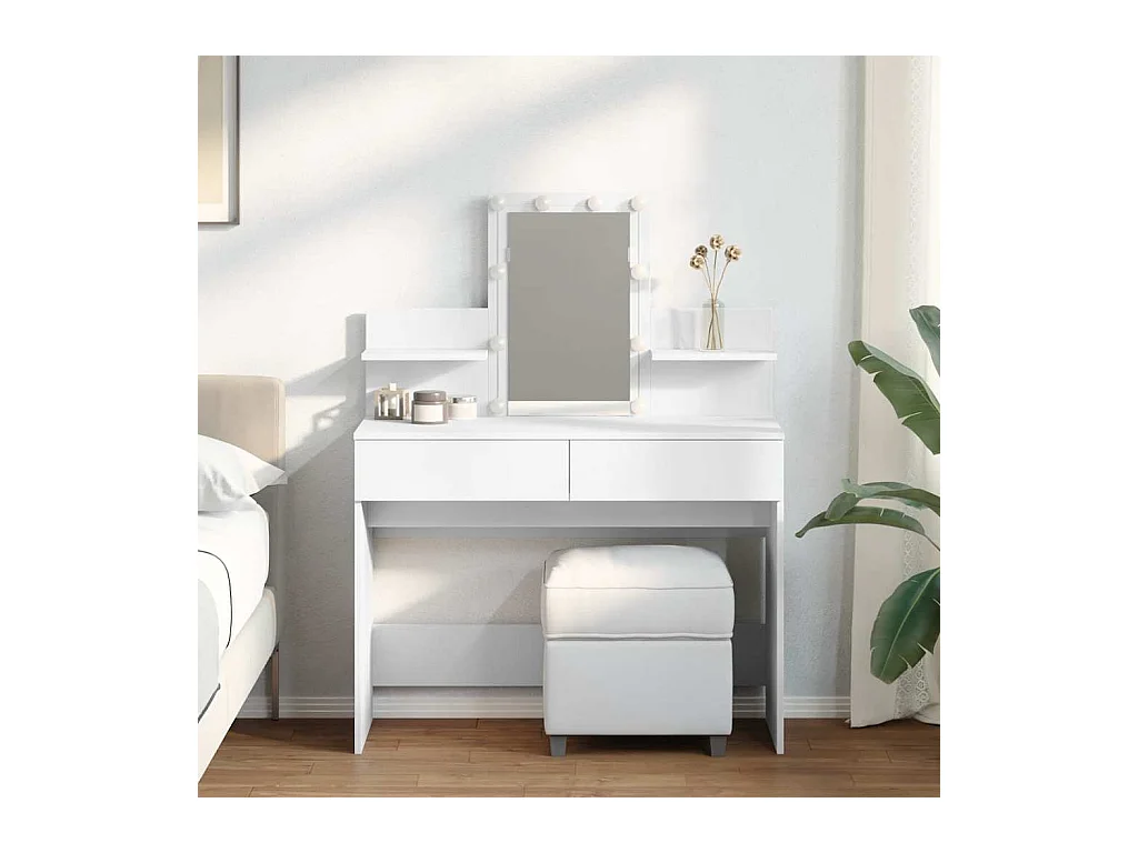 Coiffeuse avec LED blanc 100x40x130 cm