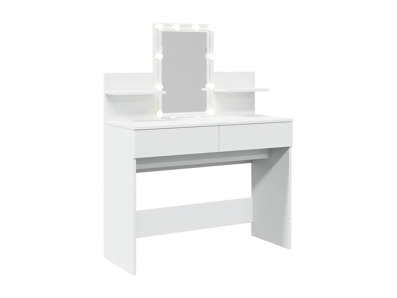 Schminktisch mit LED-Beleuchtung Weiß 100x40x130 cm