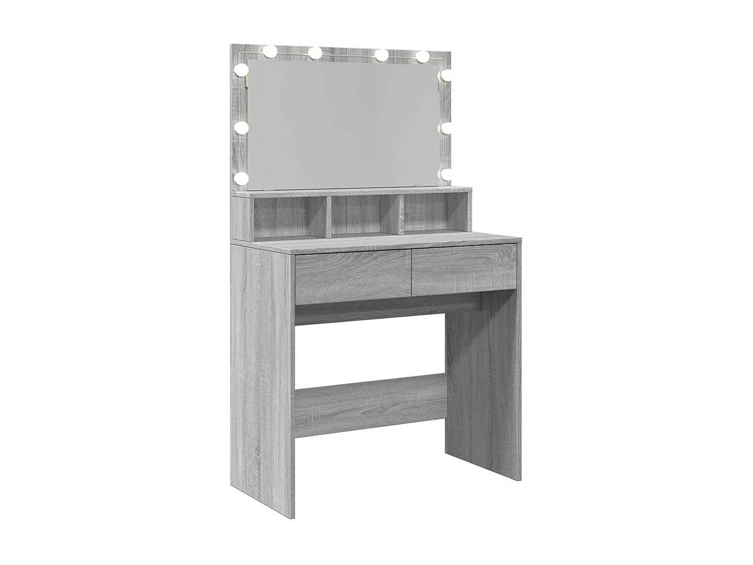 Schminktisch mit LED-Beleuchtung Grau Sonoma 80x41x134,5 cm