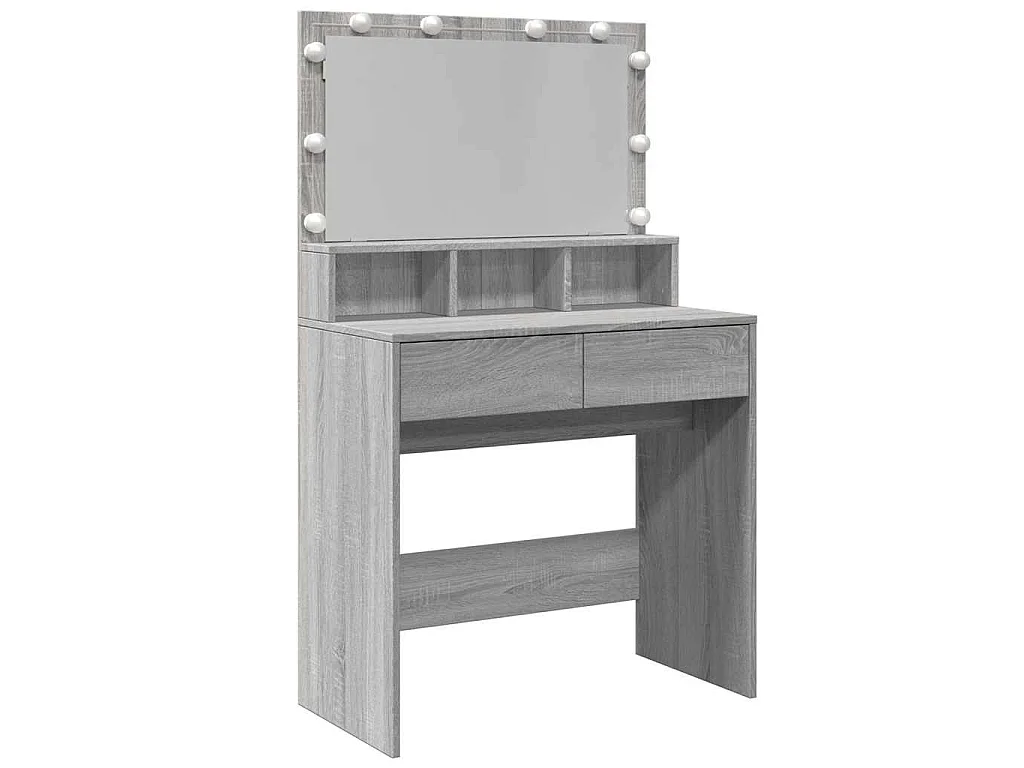 Kaptafel met LED 80x41x134,5 cm grijs sonoma eikenkleurig