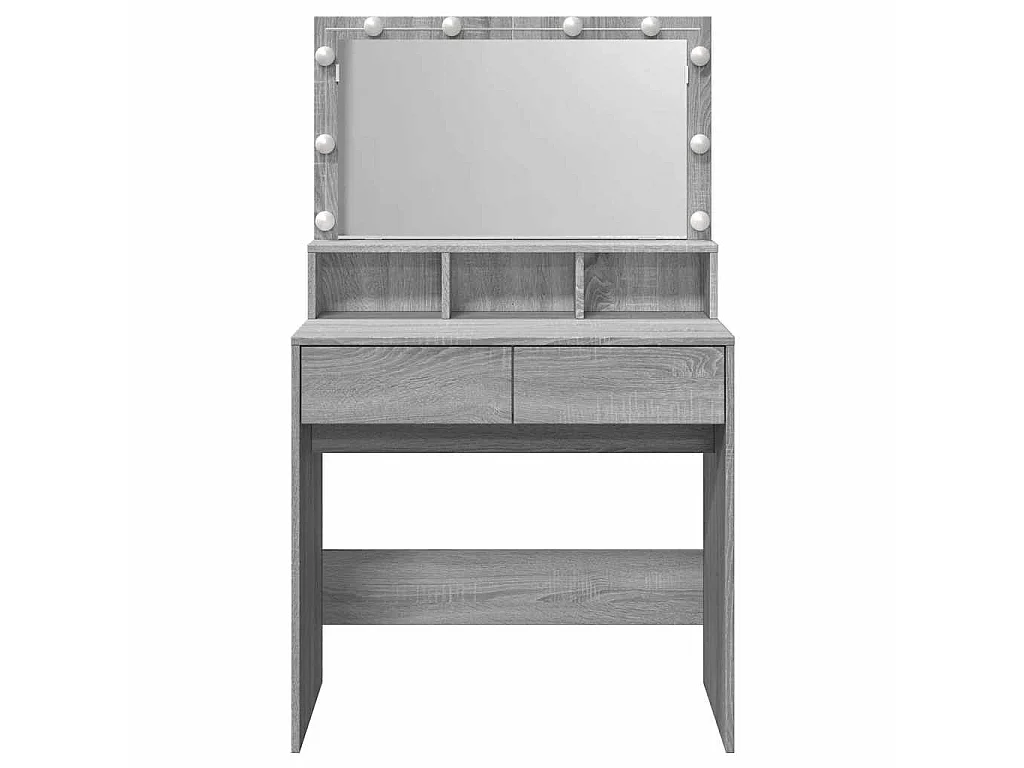 Kaptafel met LED 80x41x134,5 cm grijs sonoma eikenkleurig